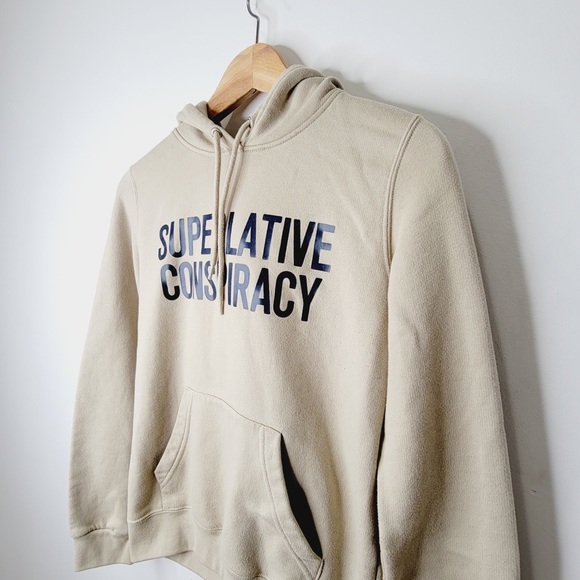 WESC Superlative Conspiracy Beige Hoodie - Picture 2 of 5